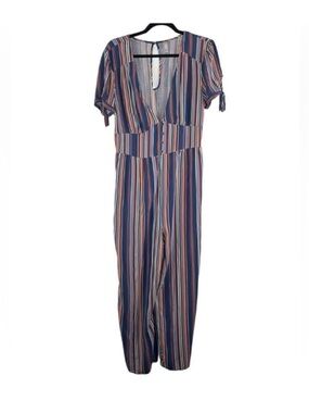 xhilaration Jumpsuit Boho Colorful Stripped Shortsleeved Jumpsuit Large